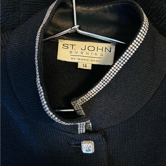 St. John Evening label black crystal embellished jacket - Picture 7 of 9